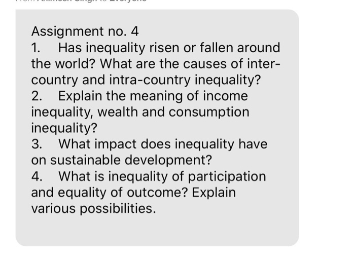 Solved Assignment no. 4 1. Has inequality risen or fallen | Chegg.com