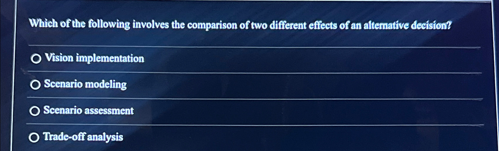 Solved Which of the following involves the comparison of two | Chegg.com