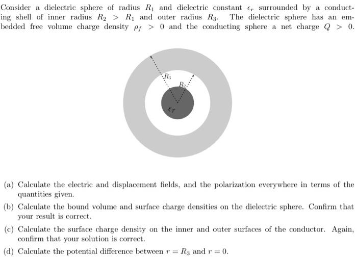 Solved Consider a dielectric sphere of radius Rị and