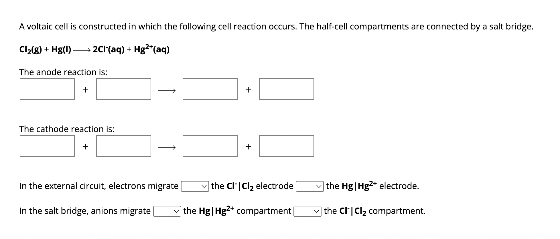 Solved A voltaic cell is constructed in which the following | Chegg.com