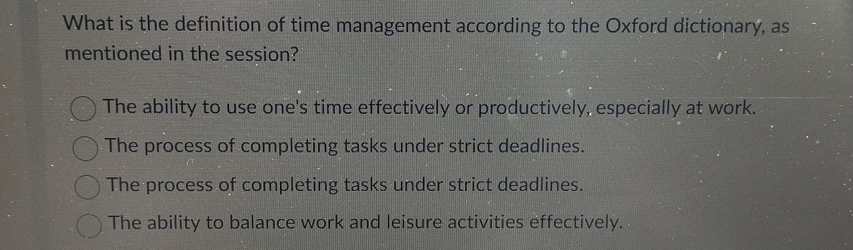 TIME MANAGEMENT DEFINITION OXFORD DICTIONARY visual data 4