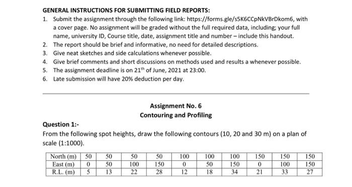 Solved GENERAL INSTRUCTIONS FOR SUBMITTING FIELD REPORTS: 1. | Chegg.com