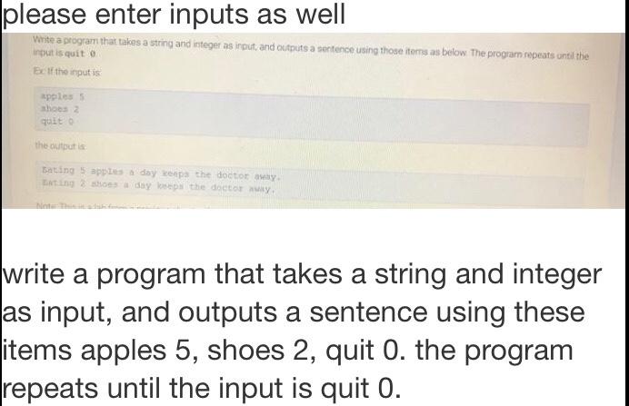 Solved please enter inputs as well Write a program that | Chegg.com