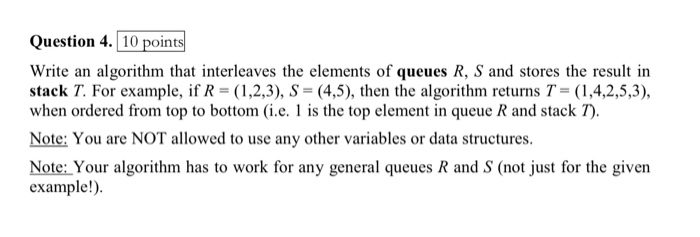 Solved Question 4. 10 points Write an algorithm that | Chegg.com