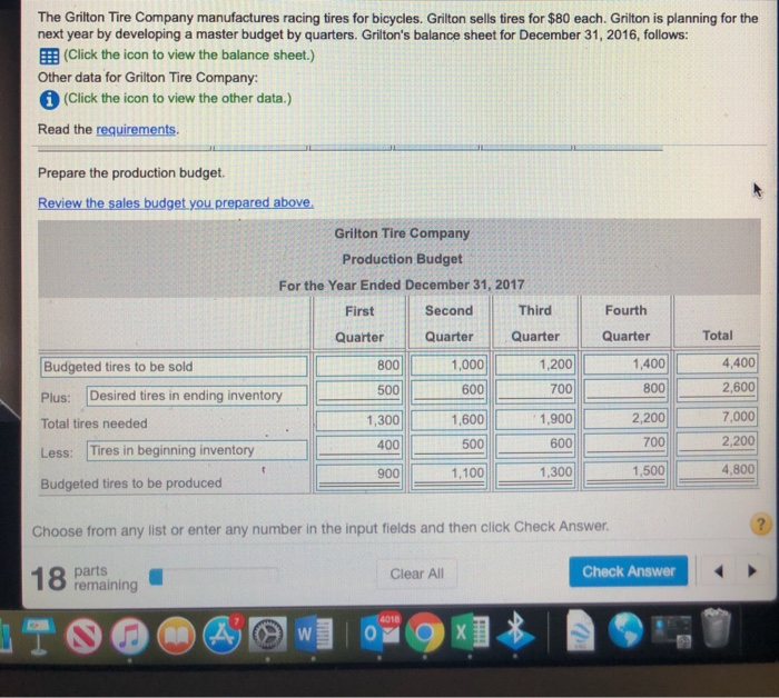 Solved The Grilton Tire Company manufactures racing tires