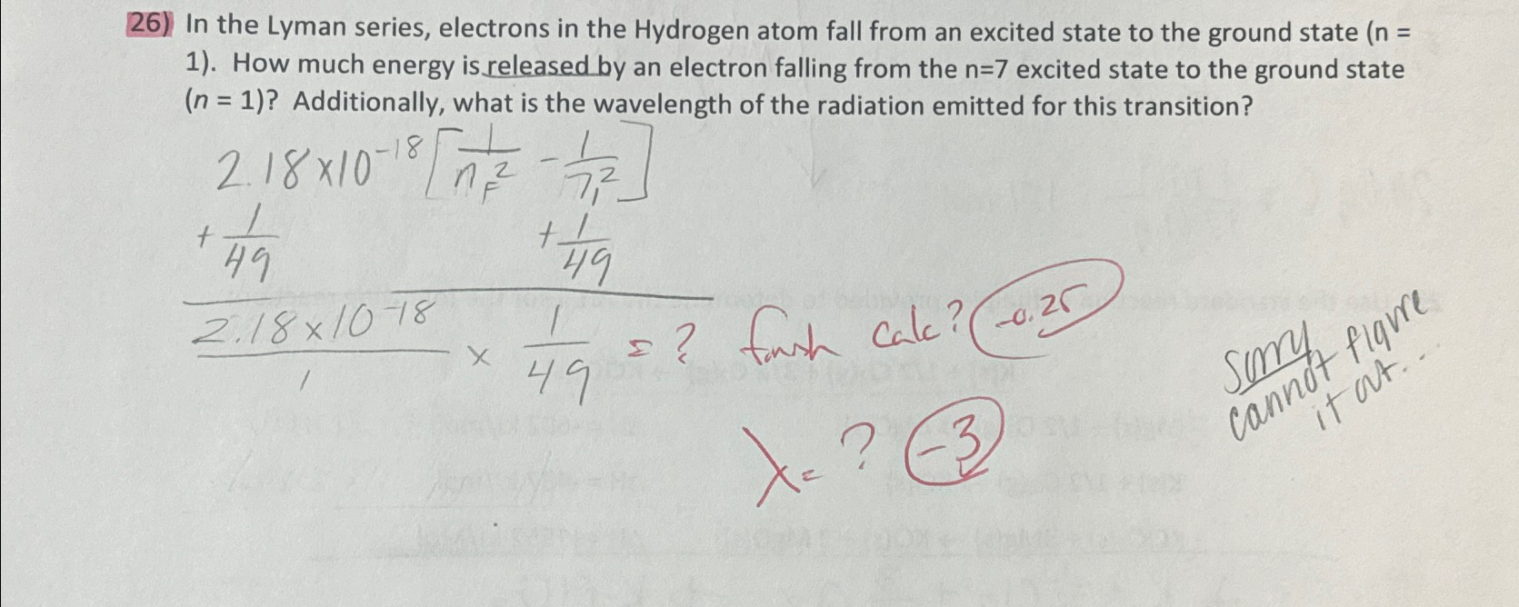 Solved In the Lyman series, electrons in the Hydrogen atom | Chegg.com