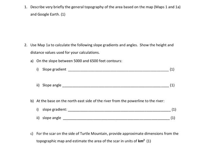 Solved 1. Describe very briefly the general topography of | Chegg.com