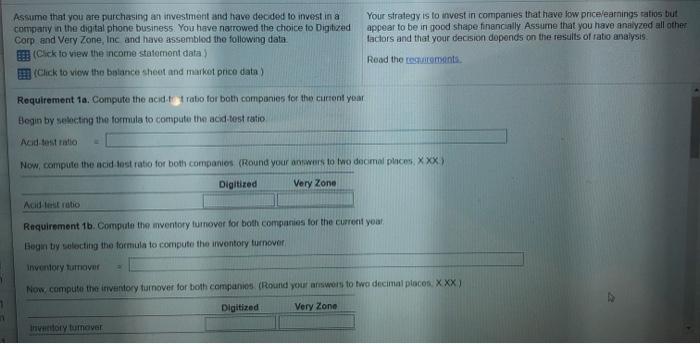 Solved Requirements 1. Compute the following ratios for both | Chegg.com
