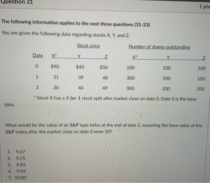 Solved Question 31 1 pts The following information applies | Chegg.com