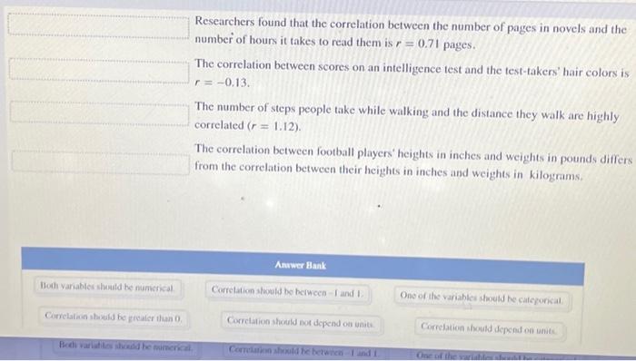 Solved Researchers found that the correlation between the | Chegg.com
