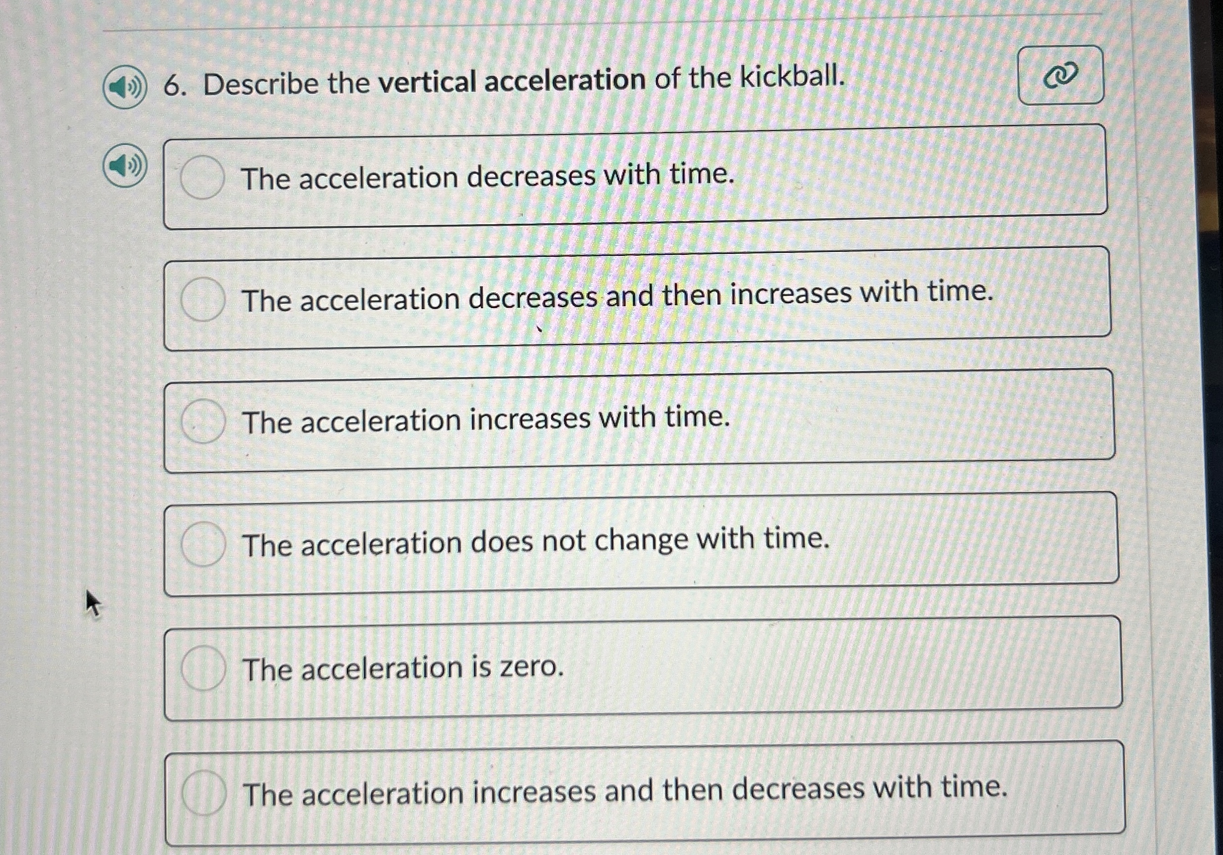 Solved Describe the vertical acceleration of the | Chegg.com