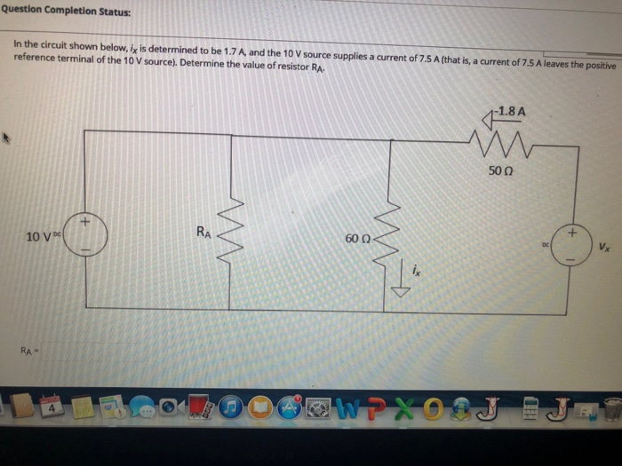 Solved uestion Completion Status: In the circuit shown | Chegg.com