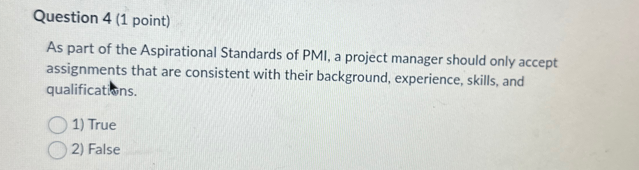 Solved Question 4 (1 ﻿point)As part of the Aspirational | Chegg.com