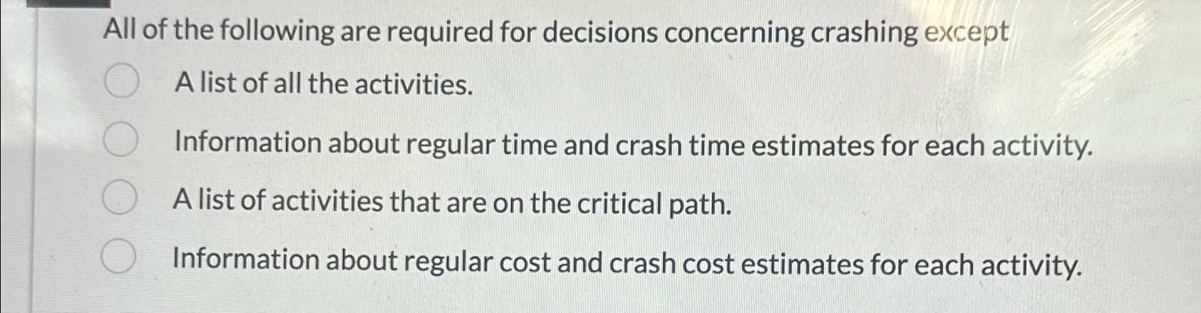 Solved All of the following are required for decisions | Chegg.com