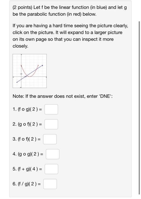 Solved (2 points) Let f be the linear function (in blue) and | Chegg.com