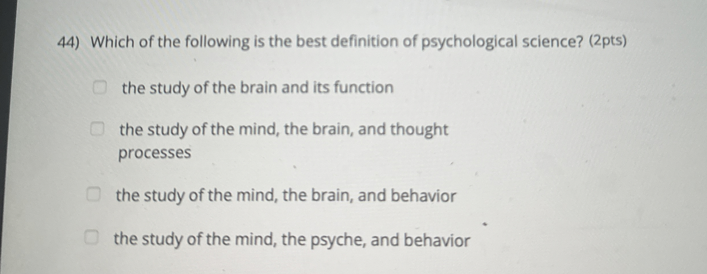 Solved Which of the following is the best definition of