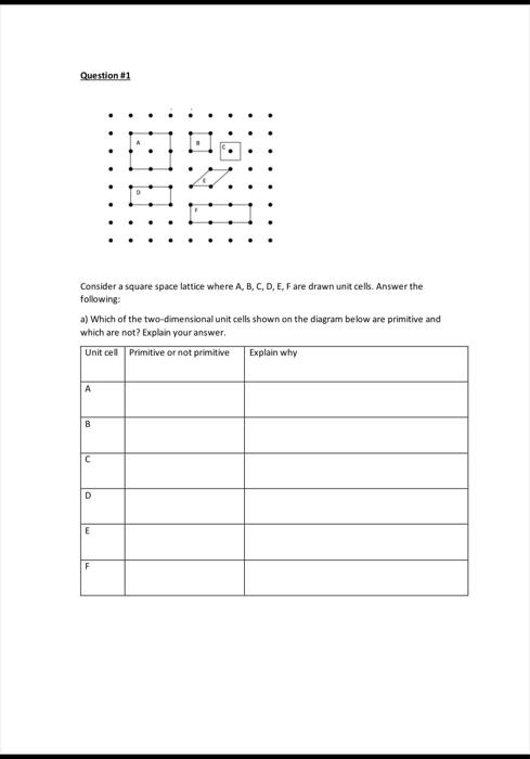 Solved Consider a square space lattice where A,B,C,D,E,F are | Chegg.com