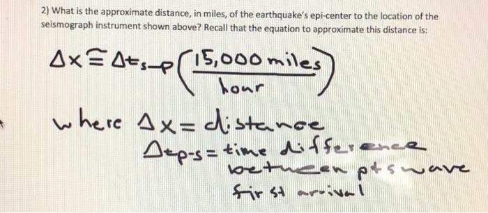 Solved 2) What is the approximate distance, in miles, of the | Chegg.com