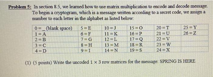 Solved Problem 5: In section 8.5, we learned how to use | Chegg.com
