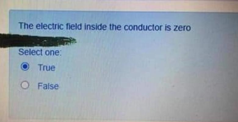 Solved The electric field inside the conductor is zero | Chegg.com