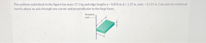 Solved The Uniform Solid Block In The Figure Has Mass 17.1 | Chegg.com