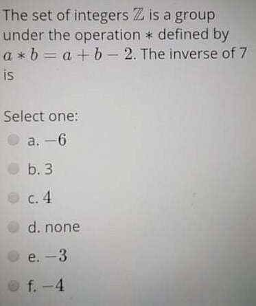 Solved The set of integers Z is a group under the operation | Chegg.com