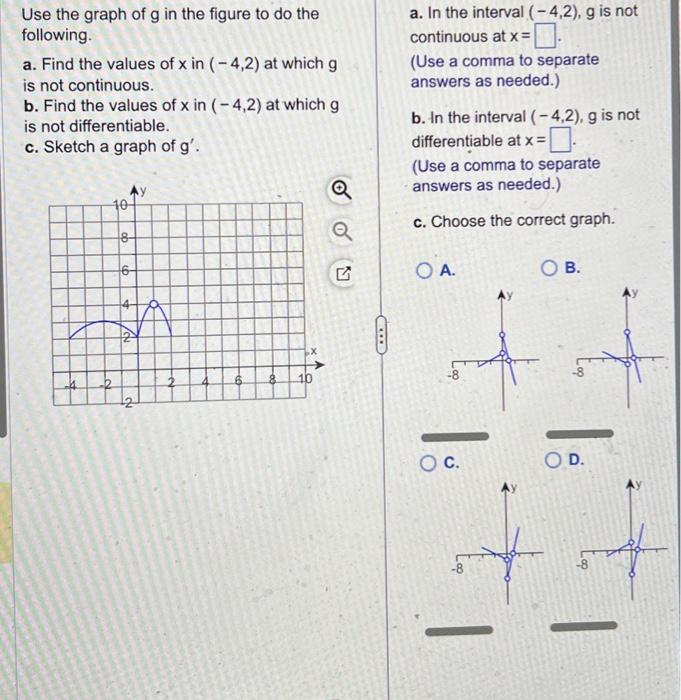 Solved Use the graph of g in the figure to do the following. | Chegg.com