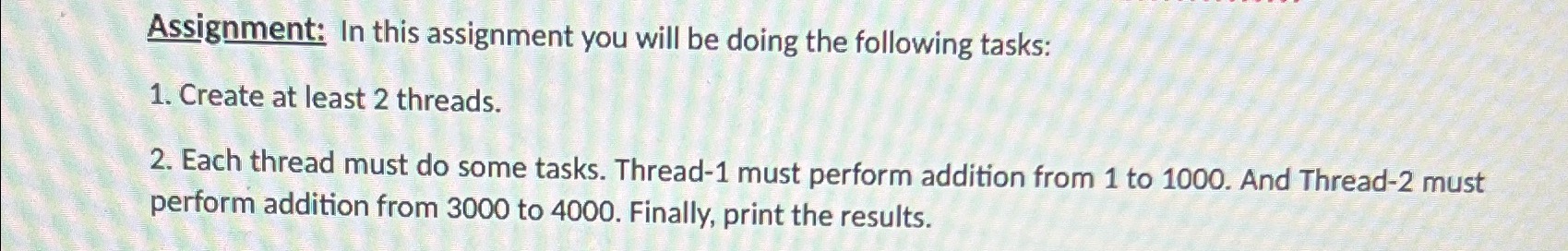 Solved Assignment: In this assignment you will be doing the | Chegg.com