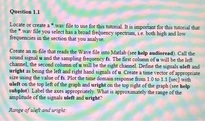 Solved Locate or create a *. wav file to use for this | Chegg.com