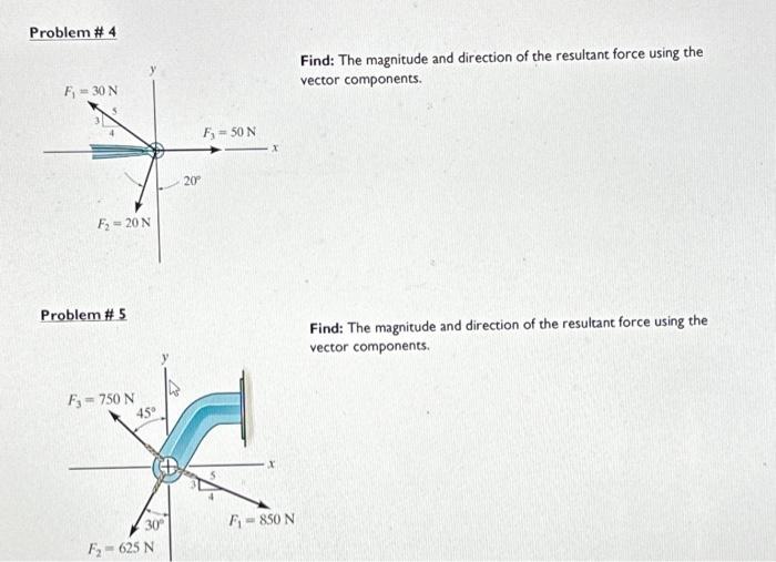Solved Problem \# 4 Find: The magnitude and direction of the | Chegg.com