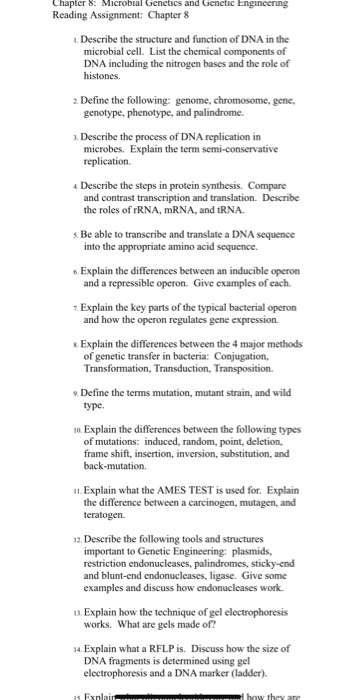 Solved Chapter 8: Microbial Genetics and Genetic Engineering | Chegg.com