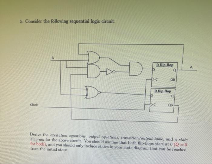 Solved 5. Consider The Following Sequential Logic Circuit: B | Chegg.com