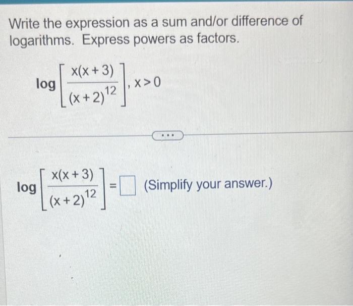 Solved Write the expression as a sum and/or difference of | Chegg.com
