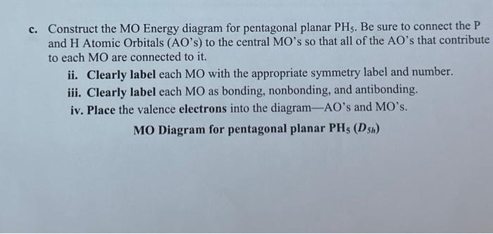 Solved c. Construct the MO Energy diagram for pentagonal | Chegg.com