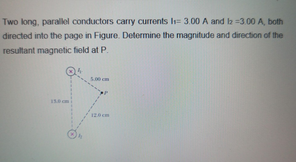 Solved Two Long Parallel Conductors Carry Currents L1 3 00 Chegg Solved Two Long Parallel Conductors Carry Currents L1 3 00 Chegg