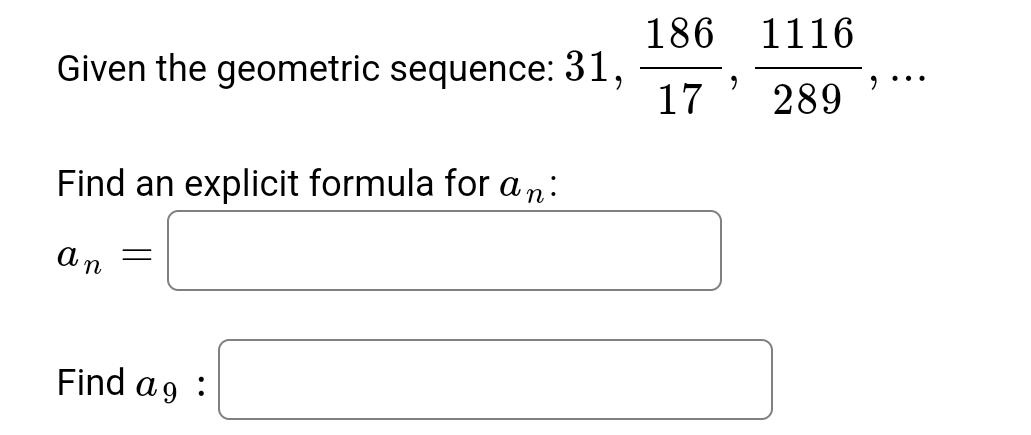 Solved Given the geometric sequence: | Chegg.com