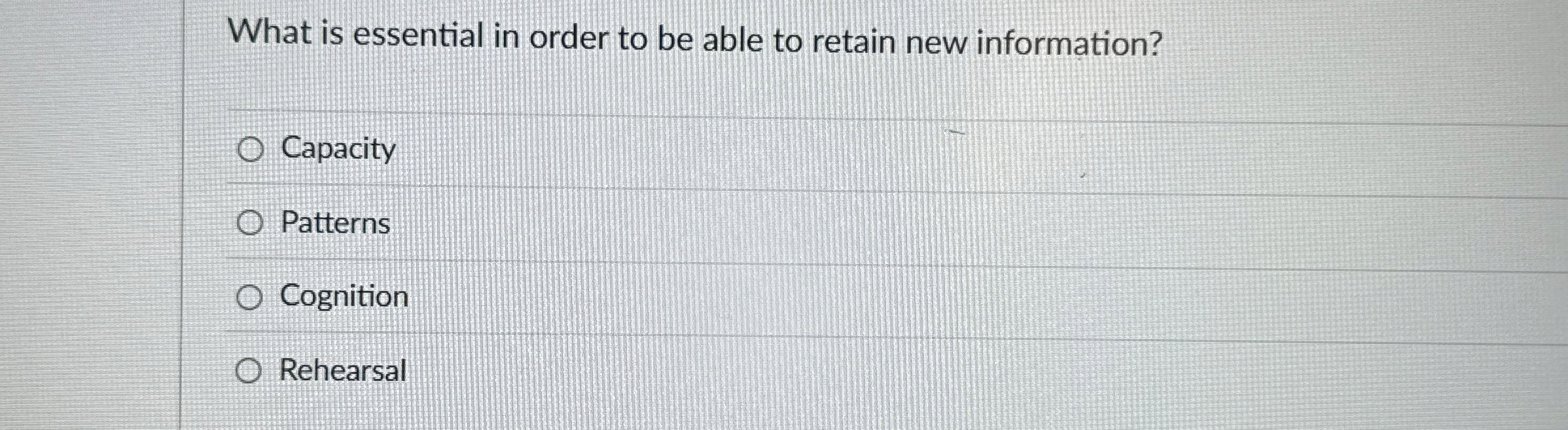 Solved What is essential in order to be able to retain new | Chegg.com
