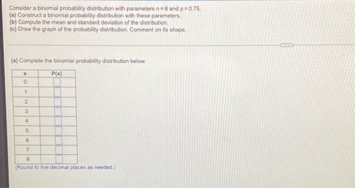 Solved Consider a binomial probability distribution with | Chegg.com