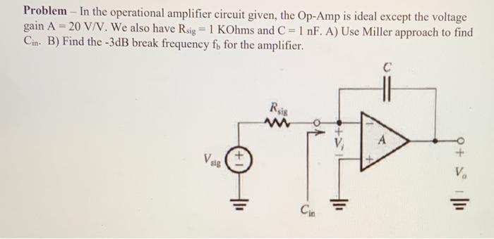 Solved Problem - In The Operational Amplifier Circuit Given, | Chegg.com