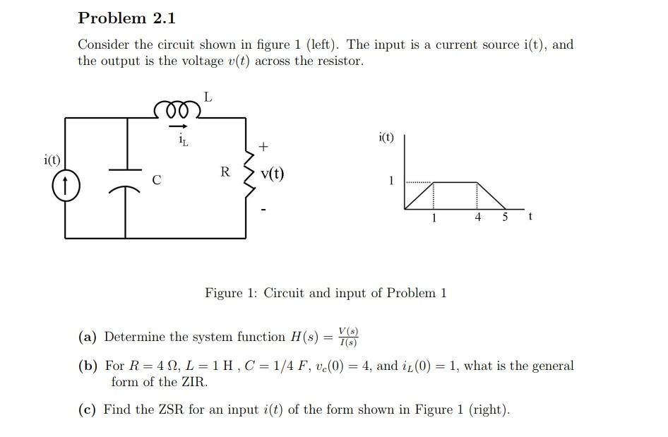 Solved Problem 2.1 Consider the circuit shown in figure 1 | Chegg.com