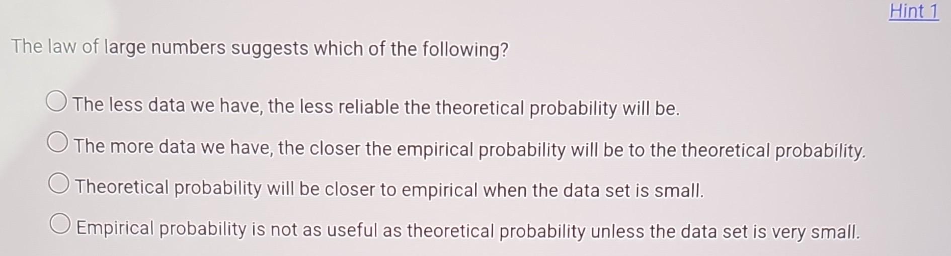 MathType on X: The Law of Large Numbers is a result in #probability that  accounts for a very intuitive phenomena: The average of the results  obtained from a large number of trials