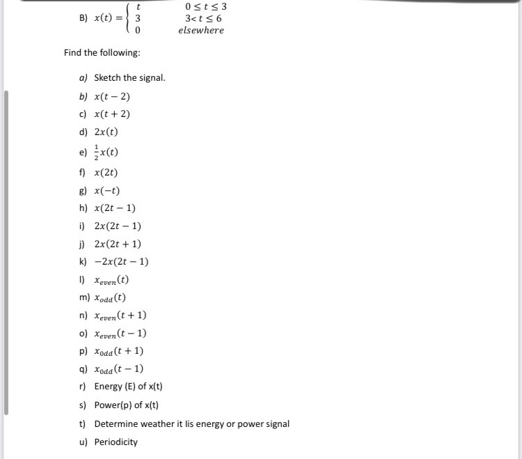 Solved B) ]}Find The Following:(( | Chegg.com