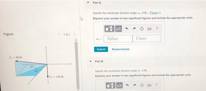 Solved Part A Specify the coordinato direction anglo aj of | Chegg.com
