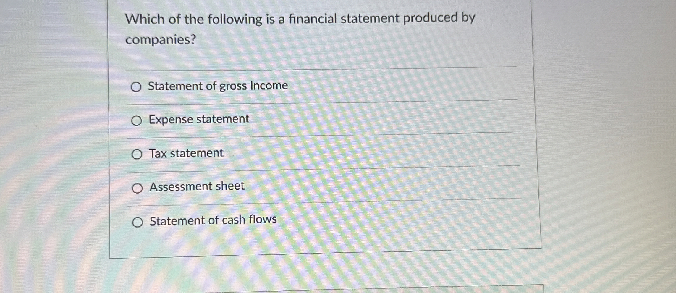 Solved Which of the following is a financial statement | Chegg.com