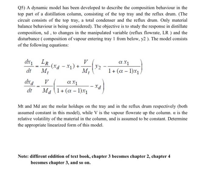 (5) A dynamic model has been developed to describe | Chegg.com