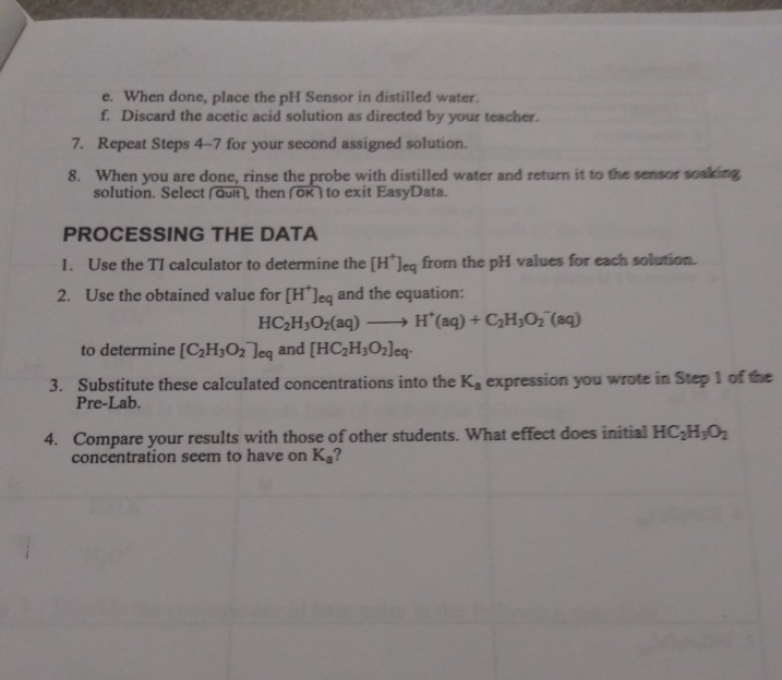 Acid Dissociation Constant, ka In this experiment