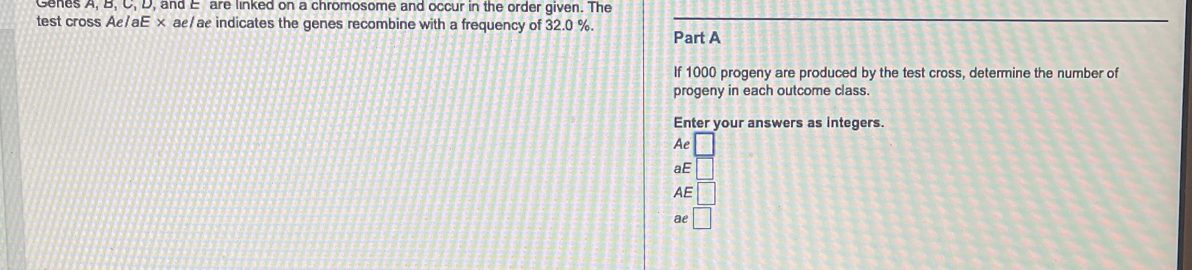 Solved Genes A,B,C,D, ﻿and E ﻿are linked on a chromosome and | Chegg.com