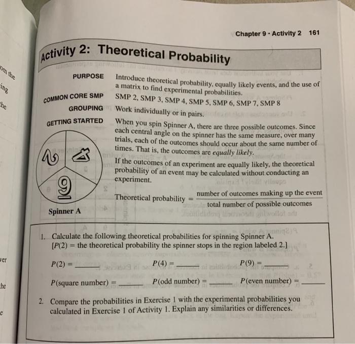 Solved leve ing COMMON CORE SMP Activity 2: Theoretical | Chegg.com