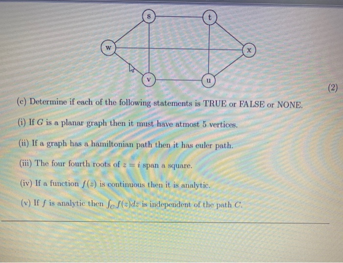 Solved 4. [8 + 7 + 5 marks) (a) Is it possible for a graph | Chegg.com