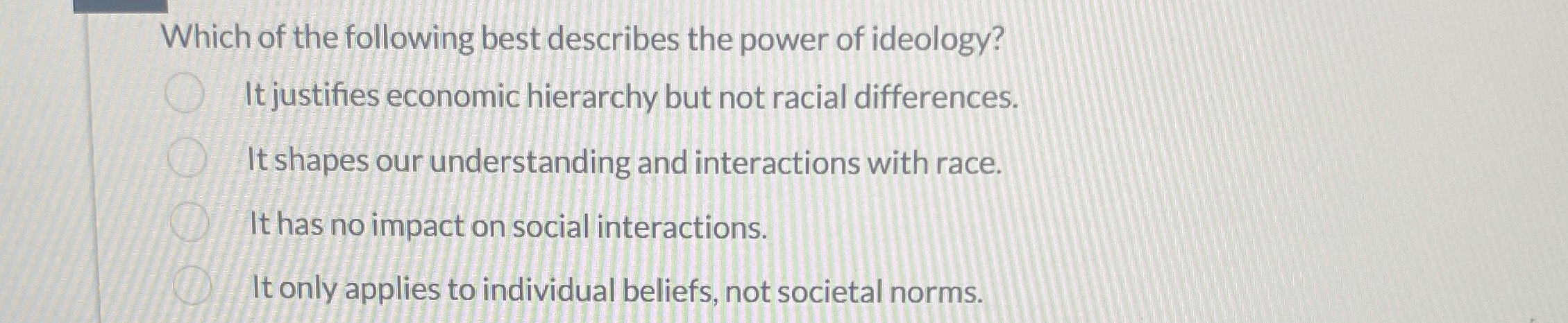 Solved Which of the following best describes the power of | Chegg.com